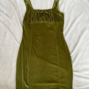 SHEIN moss green velvet mini dress